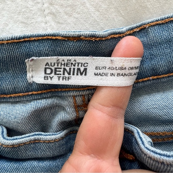 Zara By TRF High Rise Skinny Jeans Women’s 27 Tall Blue Frost Stretch Denim - Picture 3 of 14